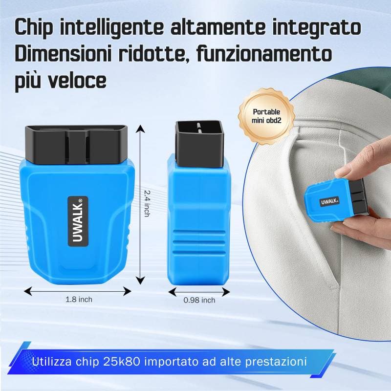 دستگاه دیاگ خودرو بلوتوثی UWALK مدل V011 با اتصال موبایل | V011 Bluetooth OBD2 Scanner — تصویر ۶