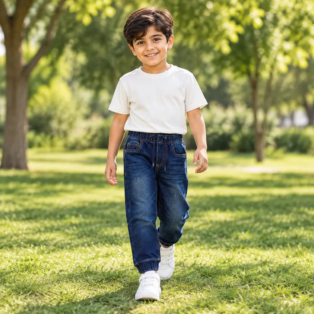 شلوار لی بچه گانه دمپا کش لوپیلو کد 4766 — تصویر ۲