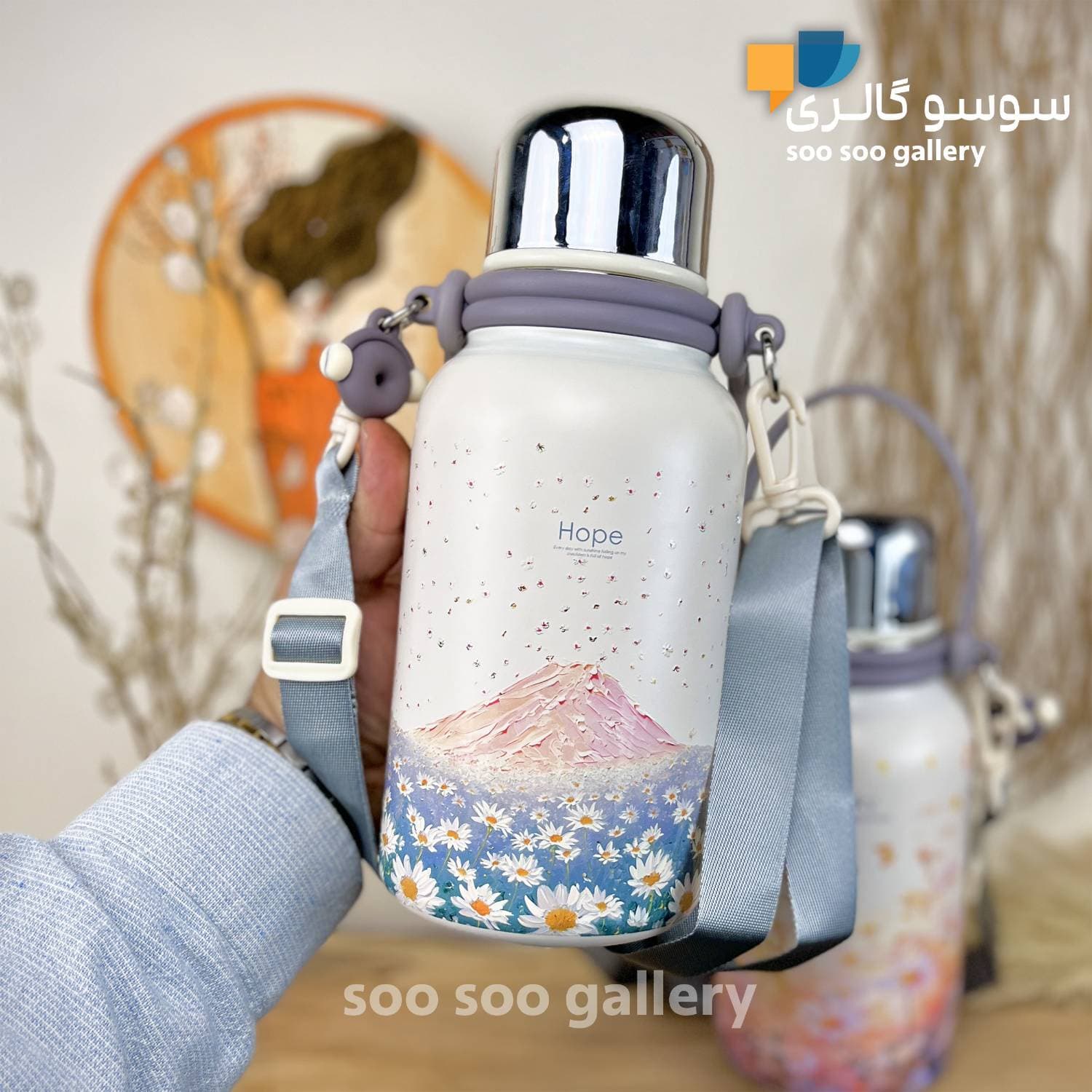 فلاسک طرح گل و کوه LUCKY حجم 1200 میلی لیتر — تصویر ۳