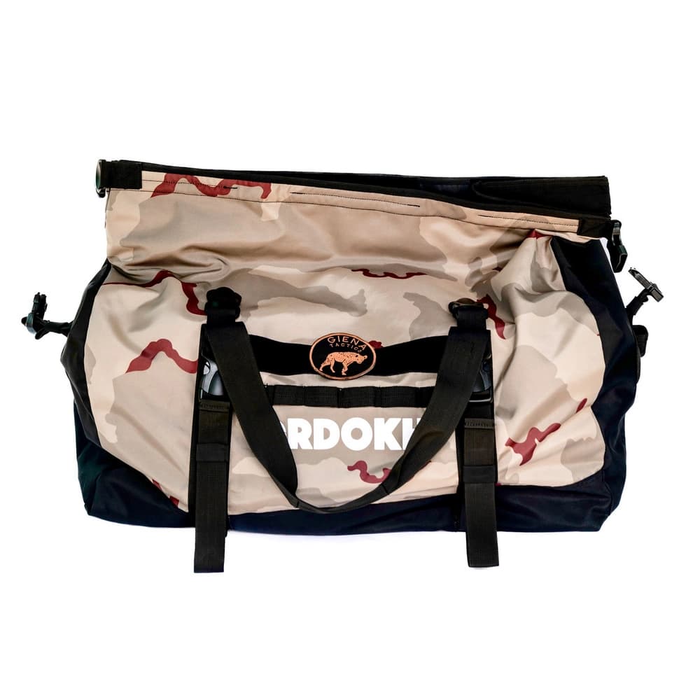 کیف کارگو 170 لیتری اردوخ طرح کمو کویر Desert Camo — تصویر ۳