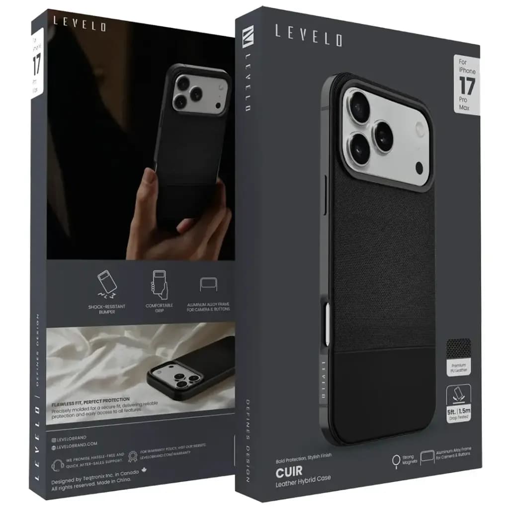 کاور LEVELO مدل Cuir Leather Hybrid Case مناسب iPhone 17 Pro Max — تصویر ۷