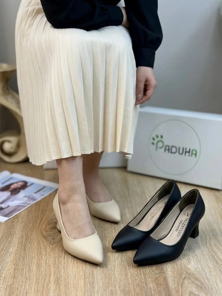کفش زنانه پاشنه 5 سانت باریک بسته نوک تیز کد 29240