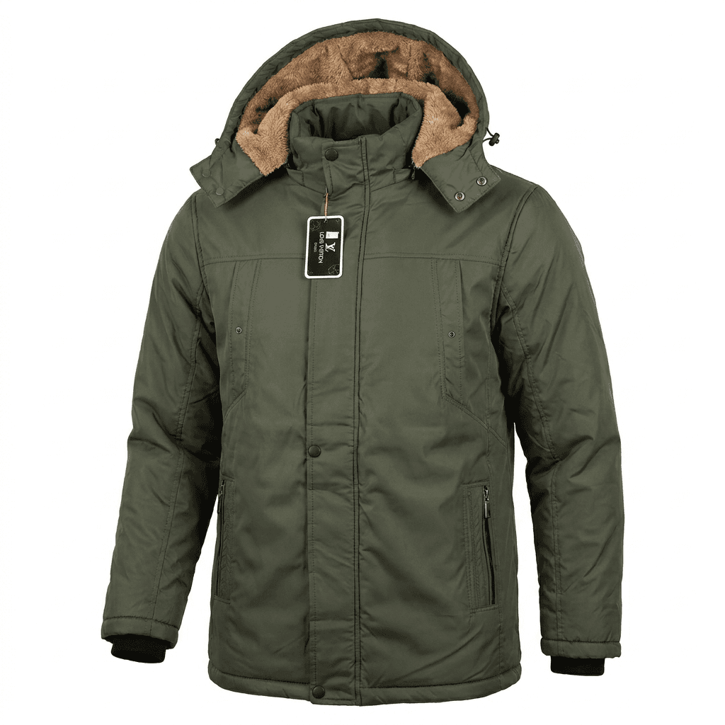 کاپشن مردانه مدل سورنا کد kp-20149 رنگ سبز زیتونی — تصویر ۲