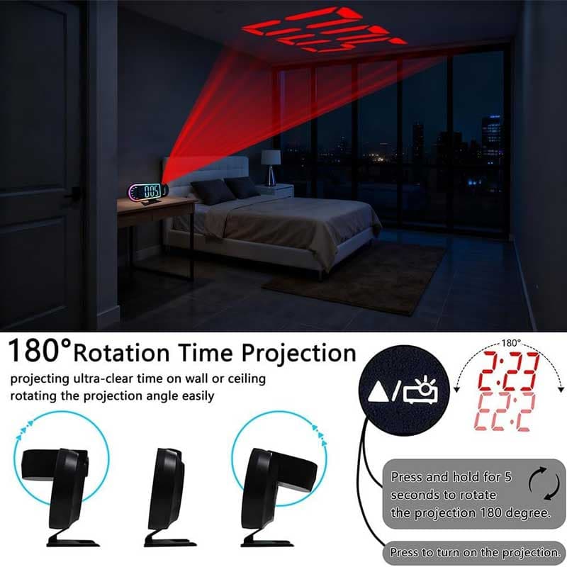ساعت رومیزی دیجیتالی پروژکتوردار مدل DS-3827LP — تصویر ۴