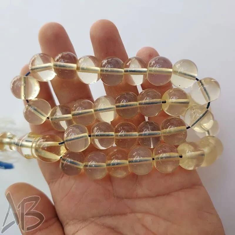 تسبیح سندلوس 33 دانه بودار اپالین منحصر بفرد تراش کردستان کد 863 آقابزرگ — تصویر ۷