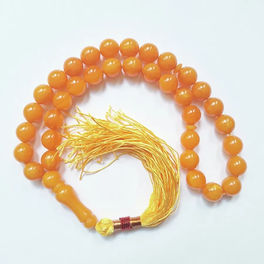 تسبیح سندلوس بودار 35 دانه اصل کد 1384 گرد پرتقالی آقابزرگ — تصویر ۱۰