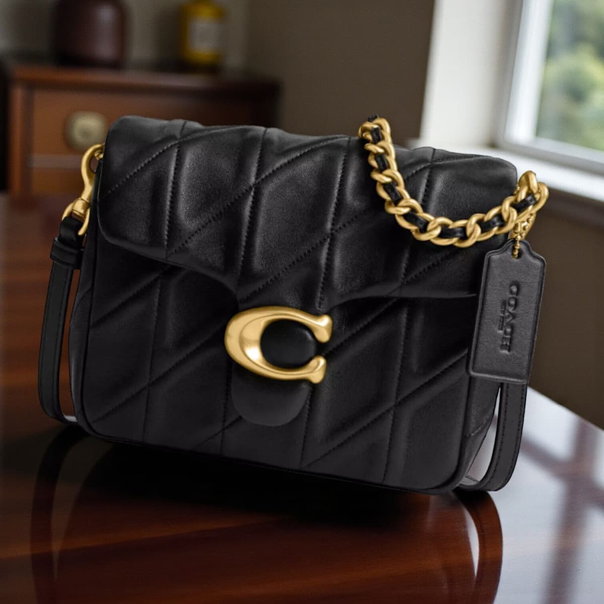 کیف کوچ چرم طبیعی (Coach Times Square Tabby Shoulder Bag) — تصویر ۹