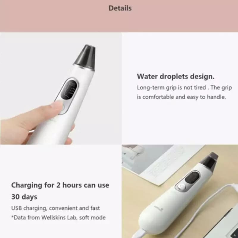 دستگاه میکرودرم خانگی و پاک کننده جوش سرسیاه شیائومی Xiaomi Wellskins WX-HT100 Electric Blackhead Cleaner — تصویر ۵