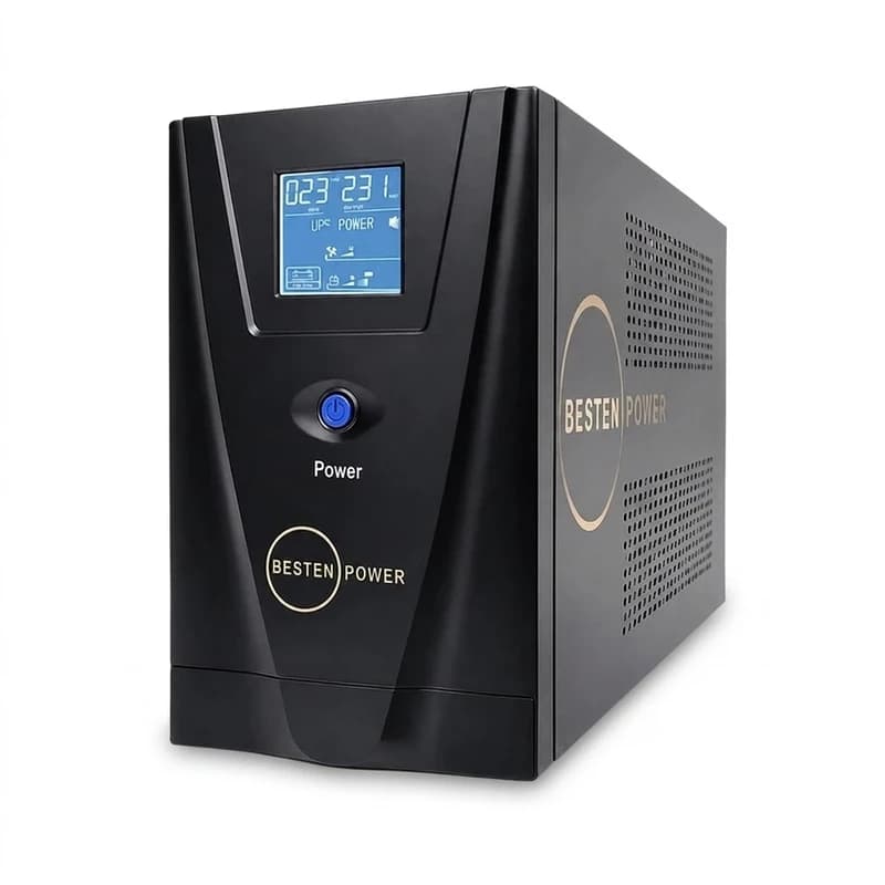 یو پی اس بستن پاور مدل BPO-1200VA-7.5Ah با ظرفیت 1200 ولت آمپر به همراه باتری داخلی – مشکی