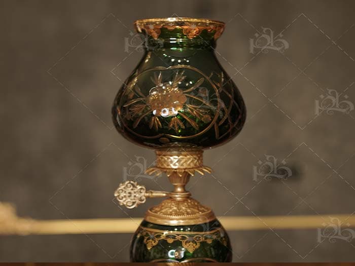 شمعدان و شکلات خوری کریستال سبز — تصویر ۴