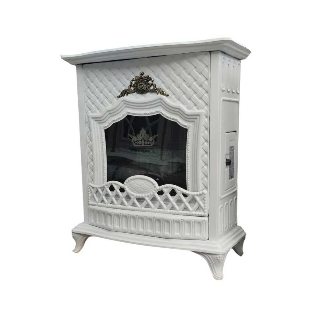 بخاری گازی شومینه طرح حصیری 28000 سفید