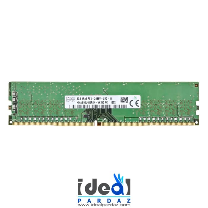رم دسکتاپ اسکیهاینیکس 8 گیگابایت RAM SK-HYNIX 8GB 2666 DDR4 HMA81GU6AFR8N-UH