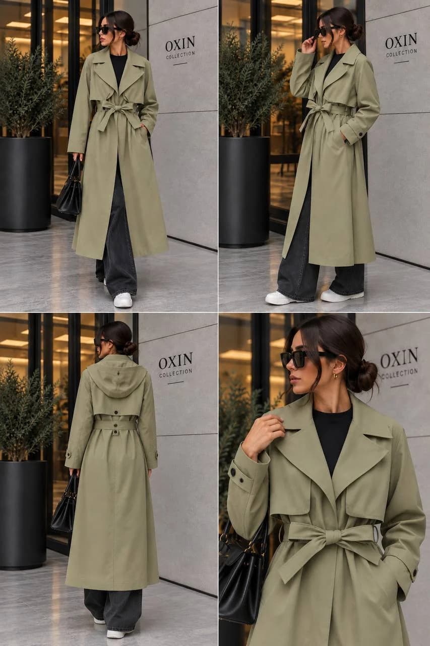 وینا کت بلند کتان زارا کمربندی — تصویر ۷