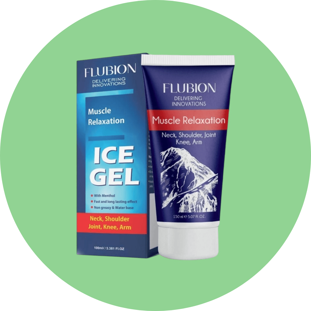 آیس ژل ضد درد و خنک کننده فلوبیون حجم 100 میل/Flubion Pain Relief and Cooling Ice Gel, 100 ml