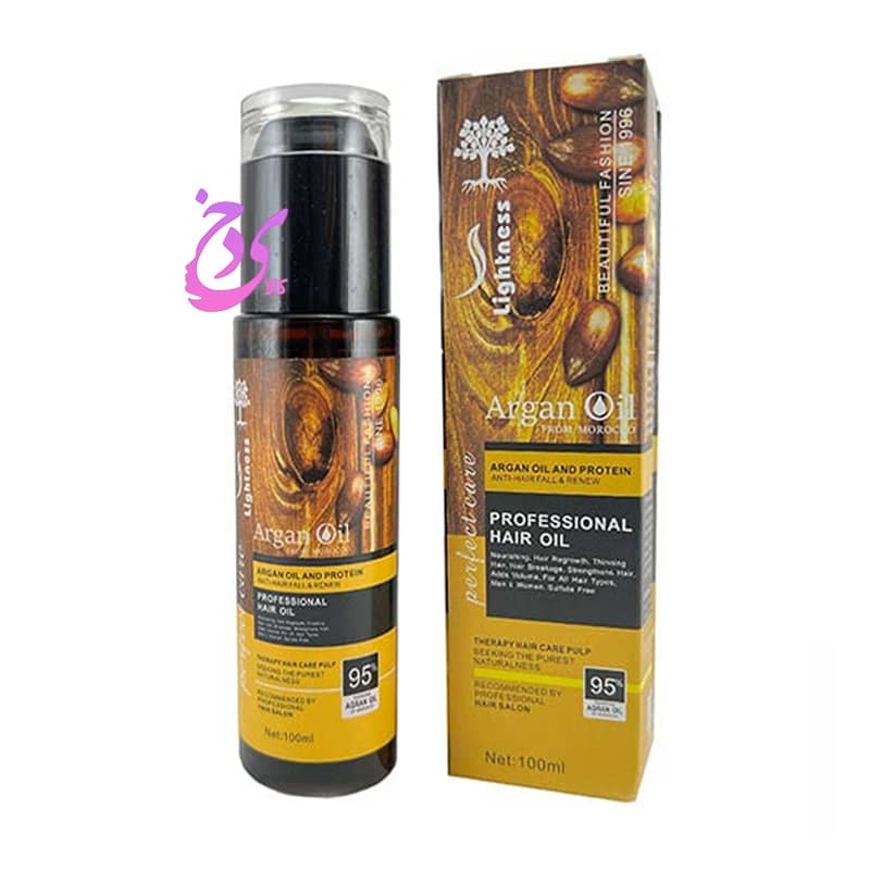 روغن مو آرگان لایتنس Lightness Argan Hair Oil حجم 100 میلی لیتر
