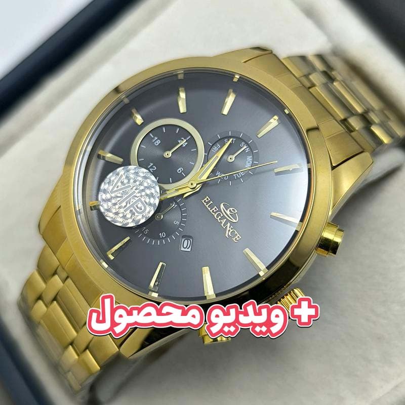 ساعت مردانه الگانس تاریخ دار – رنگ ثابت – طرح سه موتور – 118802