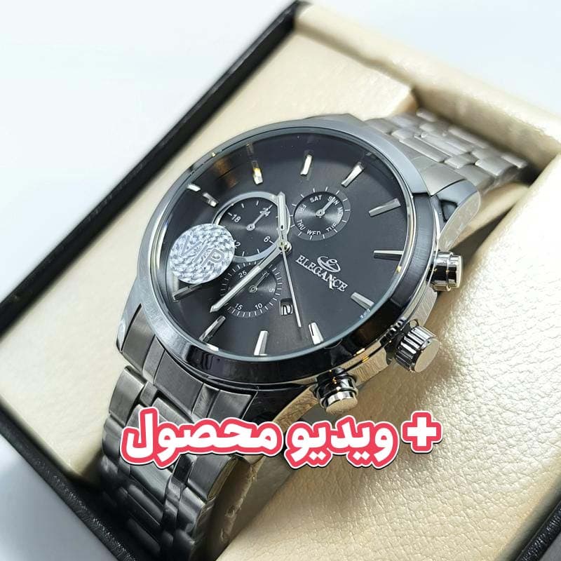 ساعت مردانه الگانس تاریخ دار – رنگ ثابت – طرح سه موتور – 127503