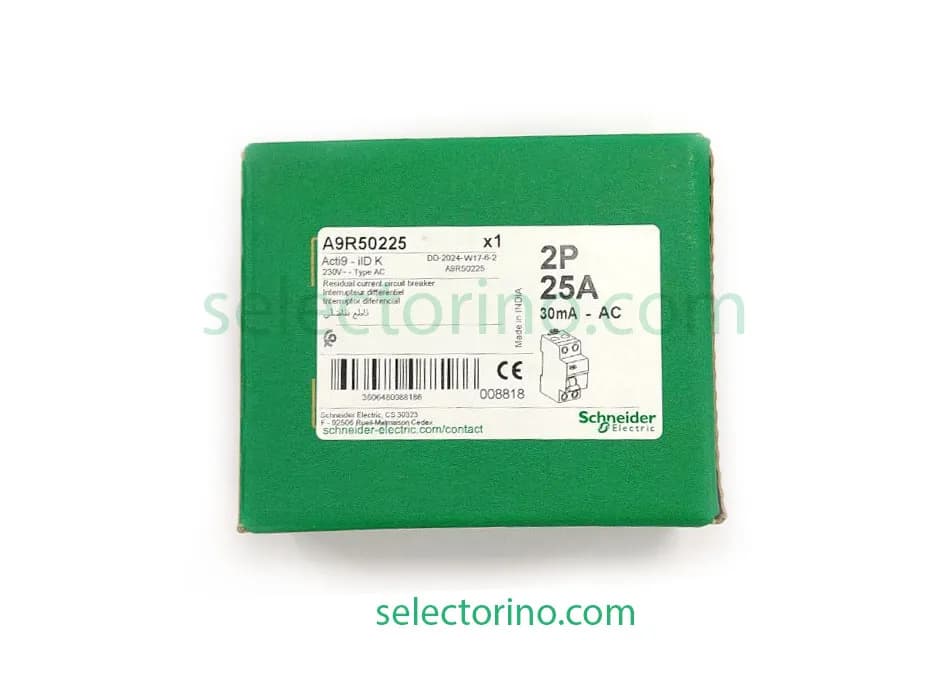 محافظ جان تکفاز 25 آمپر اشنایدر 30 میلی آمپر کد A9R50225 — تصویر ۵