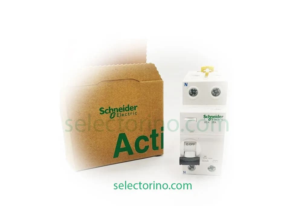 محافظ جان تکفاز 25 آمپر اشنایدر 30 میلی آمپر کد A9R50225 — تصویر ۳