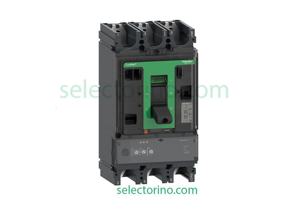 کلید اتوماتیک LV432893 قابل تنظیم رنج جریان 630-250 اشنایدر الکتریک مدل C63N32D630 با قدرت قطع 50KA