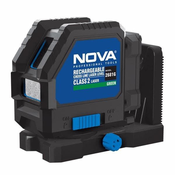 تراز لیزری شارژِی 2 خط سبز نووا NOVA مدل 2681G