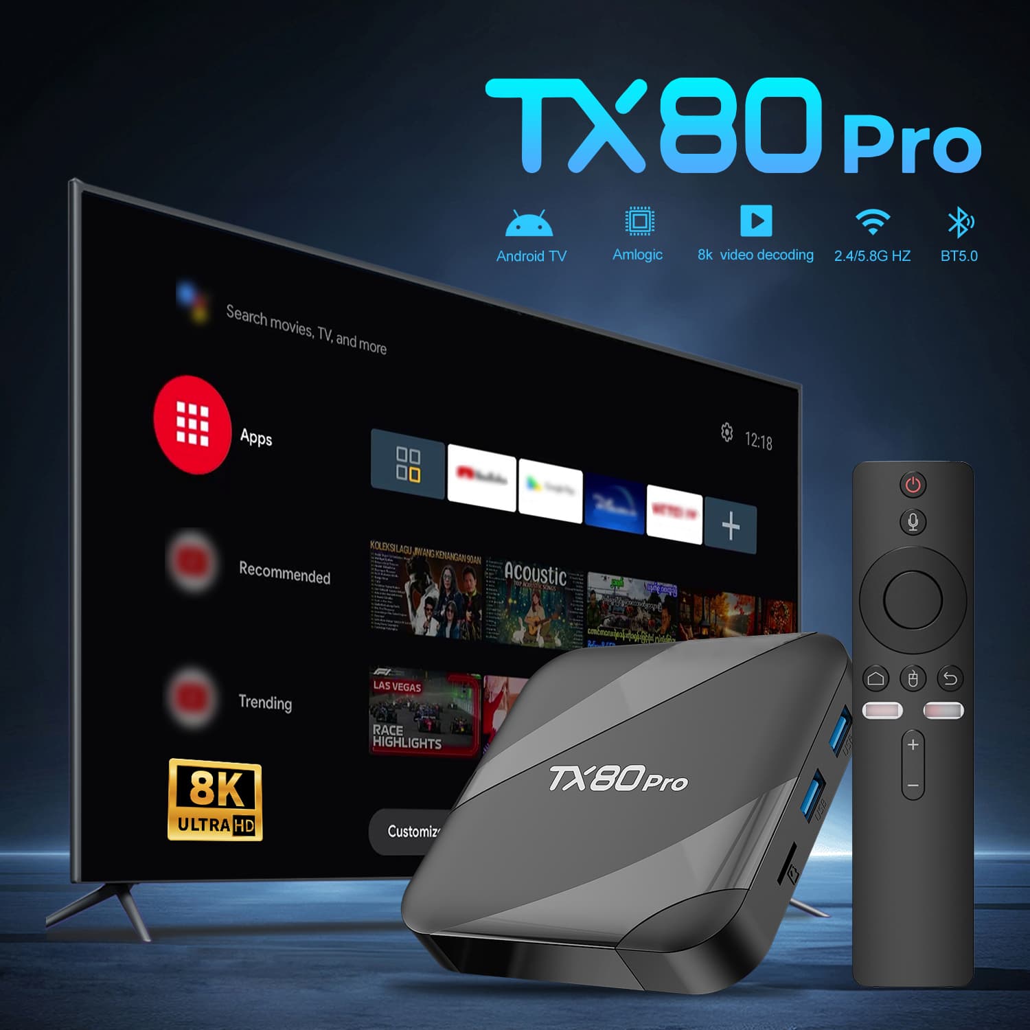 اندروید باکس مدل AndroidTV 16 TX80 PRO TV Box — تصویر ۵