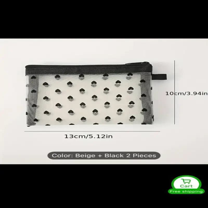 کیف آرایش پک 2تایی طرح قلب