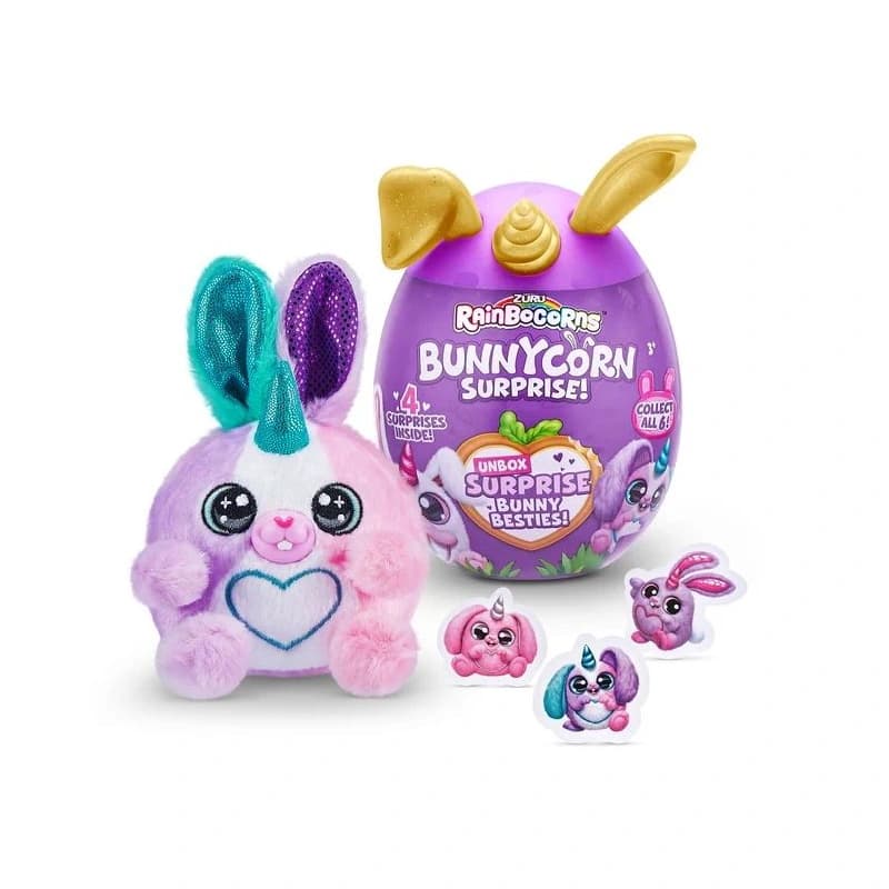 عروسک سورپرایزی رینبوکورنز RainBocoRns مدل Bunnycorn شاخ طلایی