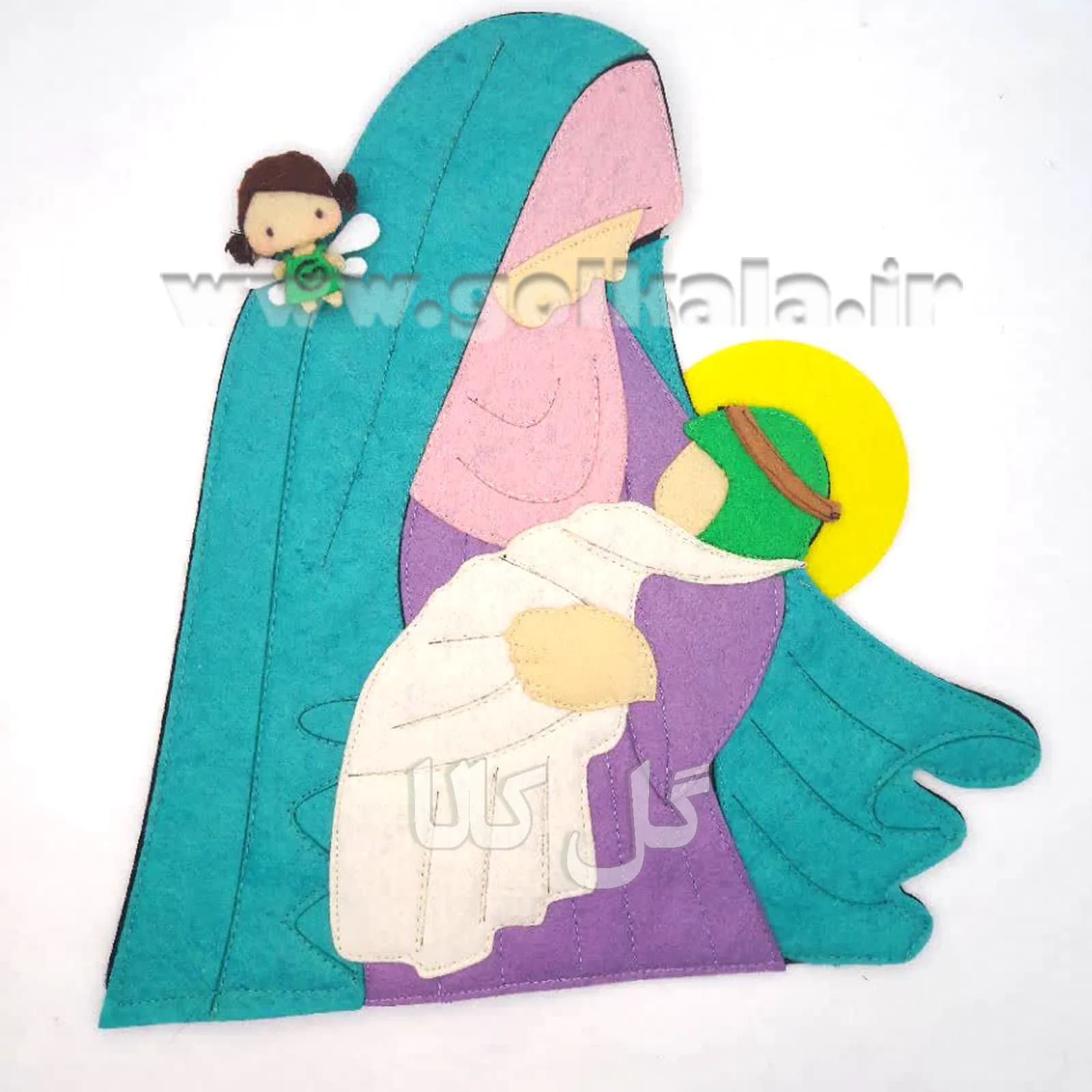 دیوارکوب نمدی طرح “مادر و فرزند” (ویژه میلاد ائمه و روز مادر) – در ۲ سایز — تصویر ۲