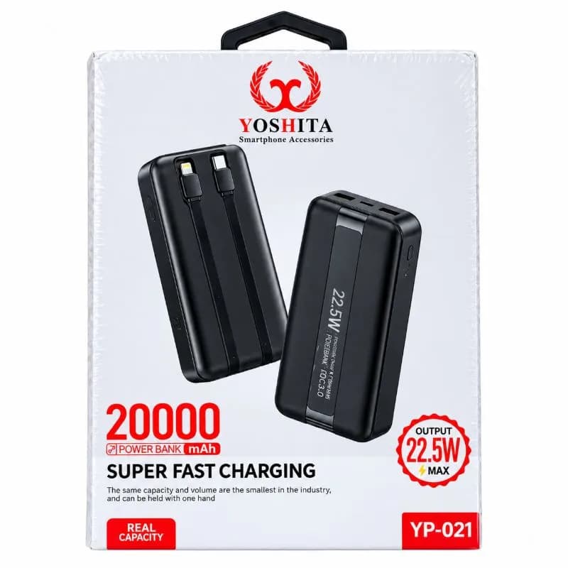 پاوربانک 22.5 وات یوشیتا مدل YP-021 ظرفیت 20000 میلی آمپر — تصویر ۲