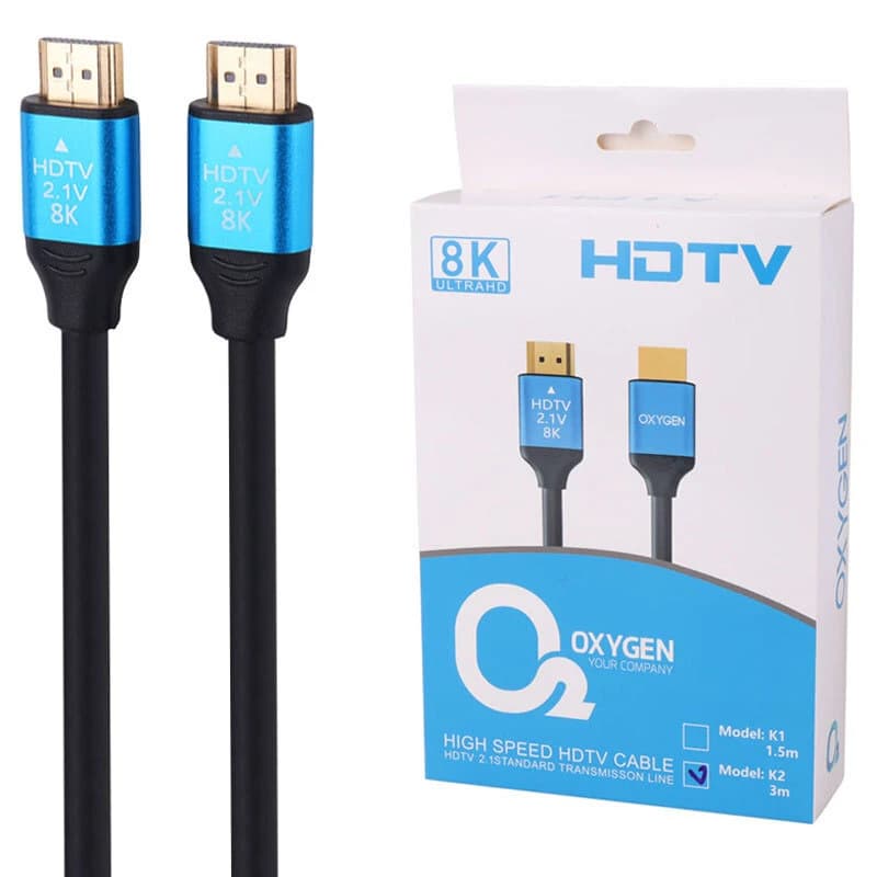 کابل HDMI 2.1 8K اکسیژن مدل OXYGEN K2 طول 3 متر