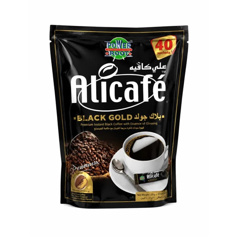 قهوه فوری بلک گلد آلیکافه با عصاره جینسینگ 40 ساشه | Alicafe Black Gold