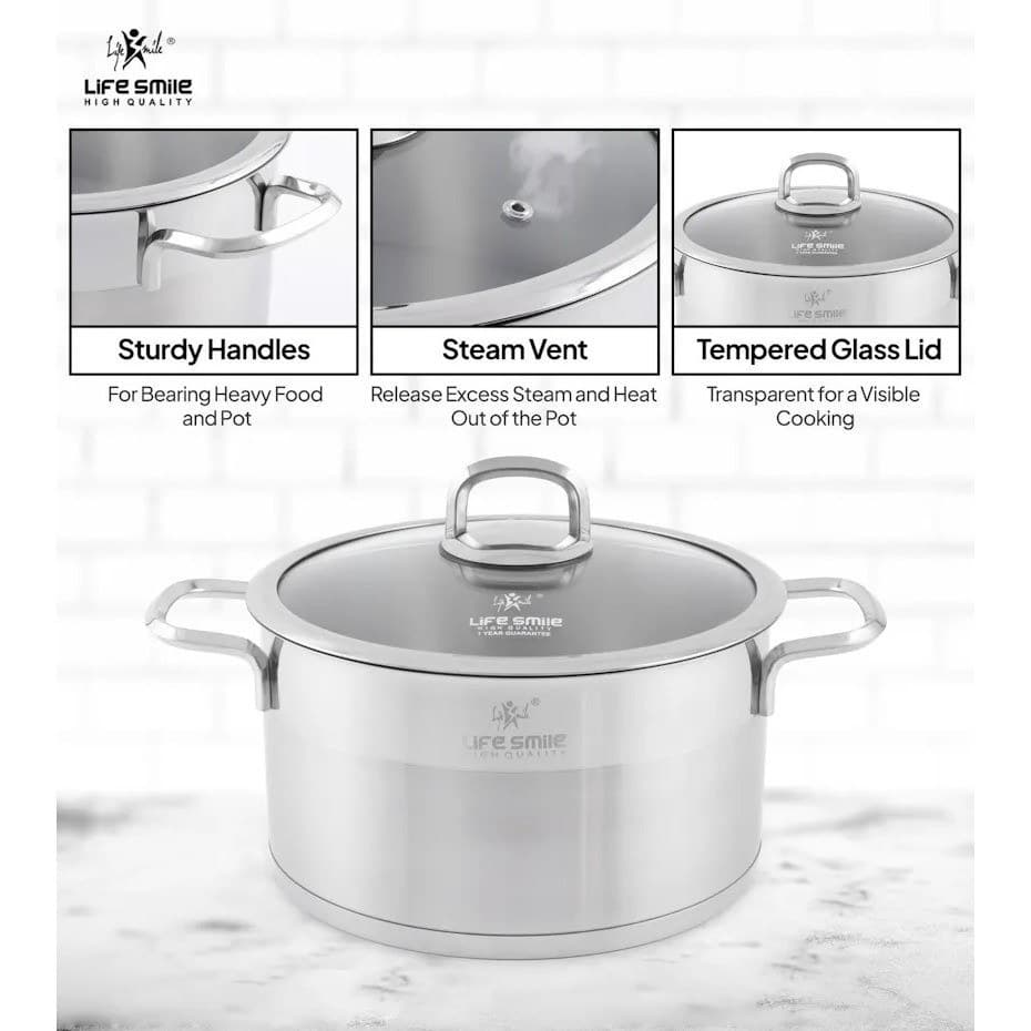 سرویس قابلمه 6 پارچه استیل لایف اسمایل مدل LIFEP12-6-3 — تصویر ۷