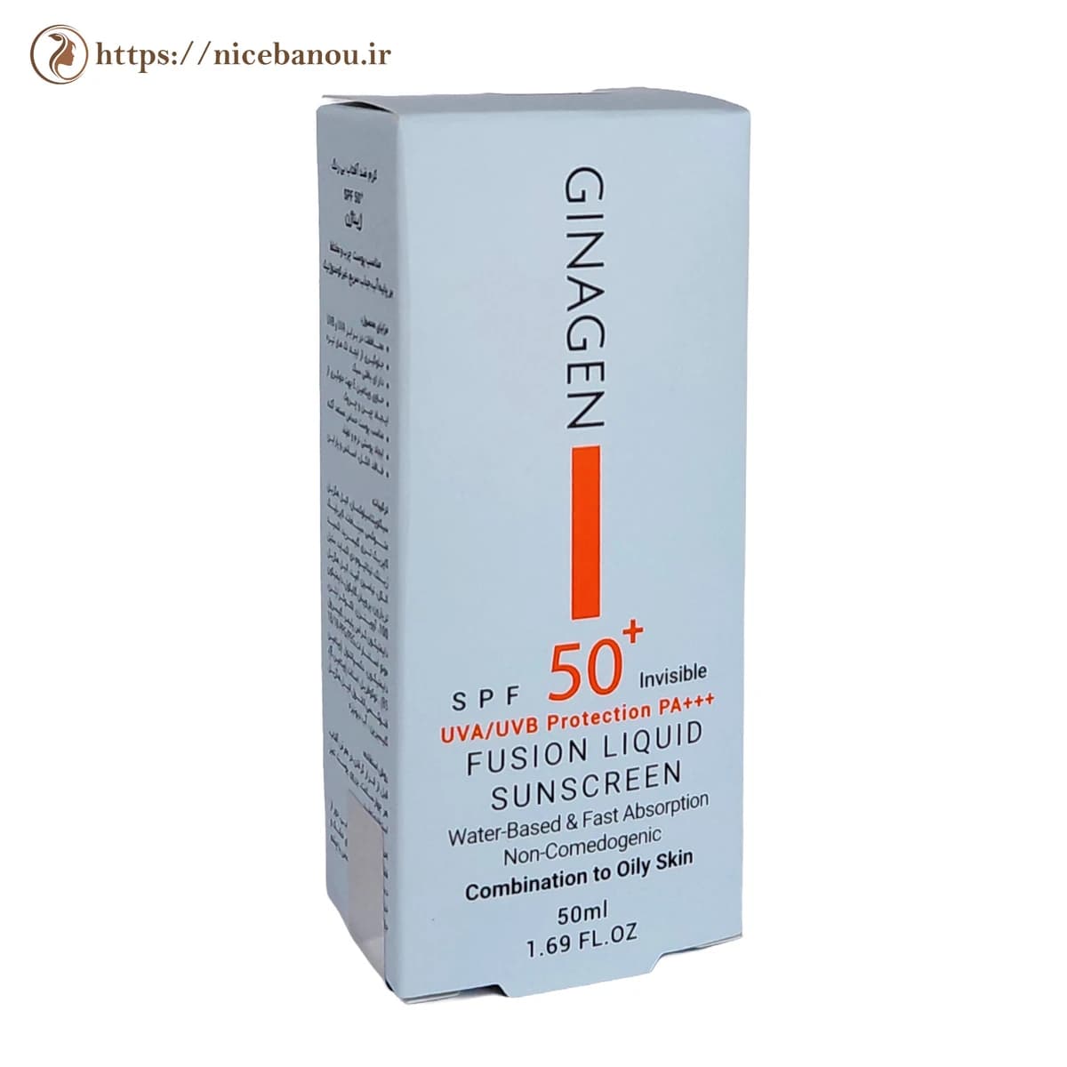 کرم ضد آفتاب بیرنگ ژیناژن فیوژن لیکوئید SPF50+ پوست چرب و مختلط ۵۰ میلیلیتر — تصویر ۳
