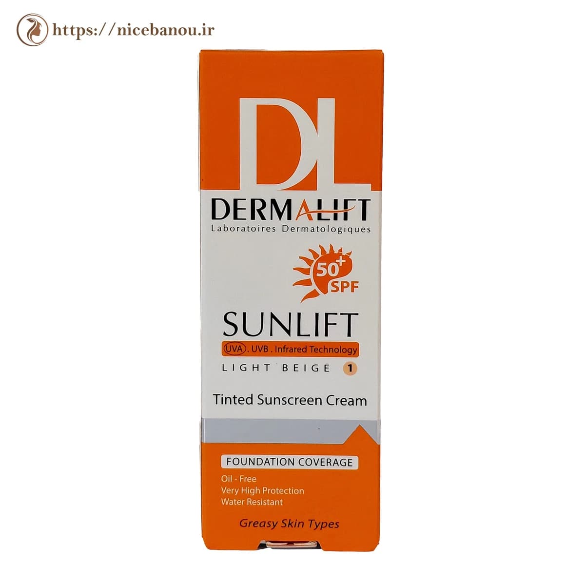 کرم ضد آفتاب رنگی سان لیفت درمالیفت SPF50+ پوست چرب بژ روشن شماره ۱ حجم ۴۰ میلیلیتر — تصویر ۴
