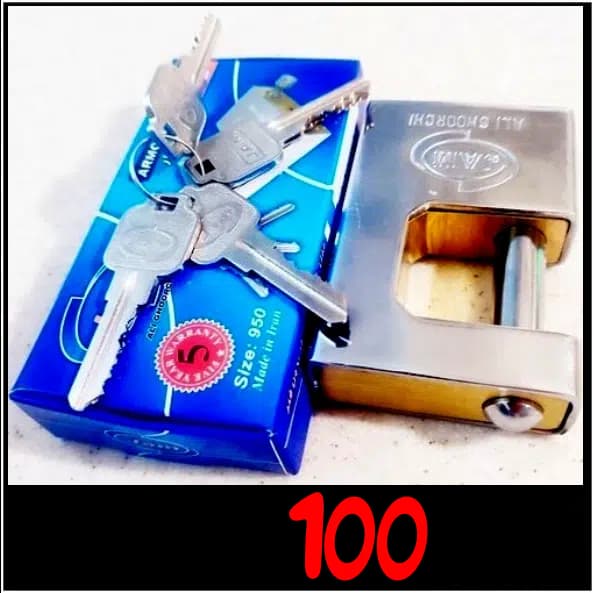 قفل کتابی برنجی جام (JAM) سایز 950 روکش دار فنردار کلید تک پله ای