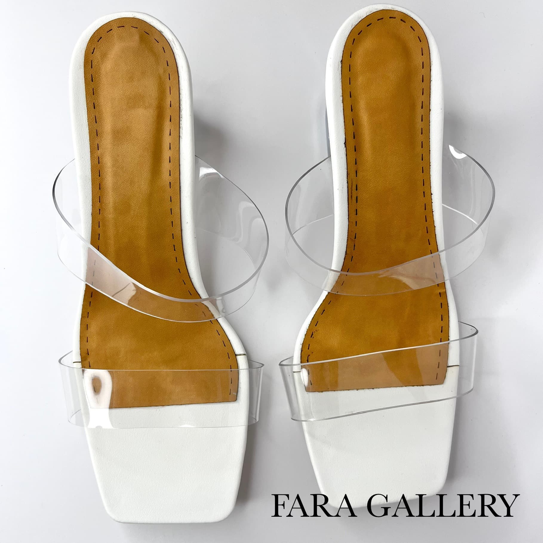 صندل مجلسی زنانه طلقی پاشنه شیشه ای ساده کد FS26 — تصویر ۵