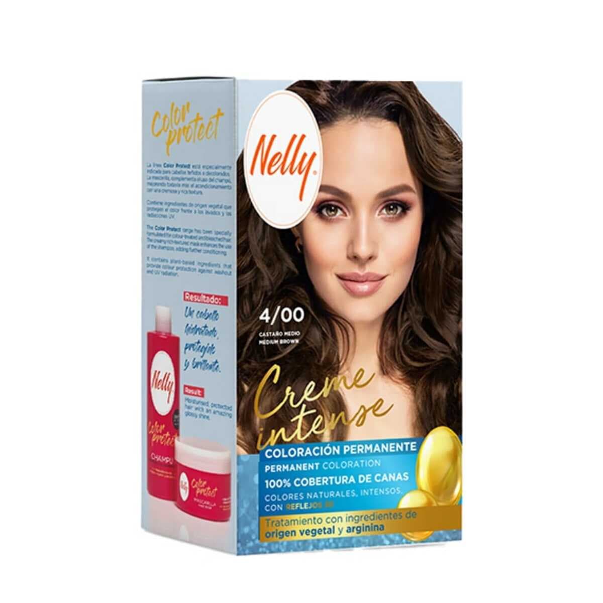 کیت رنگ مو نلی NELLY مدل Creme Intense شماره 4/00 قهواه ای متوسط — تصویر ۳