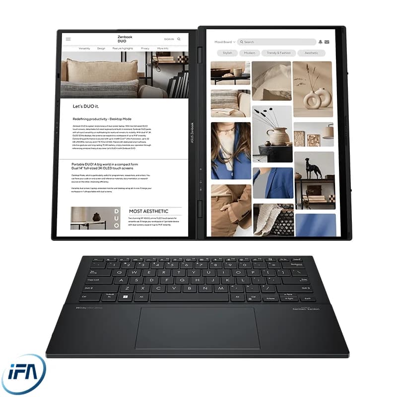 لپ تاپ ایسوس مدل ZenBook Duo UX8406CA – Ultra 9 285H 32GB 2TB — تصویر ۵