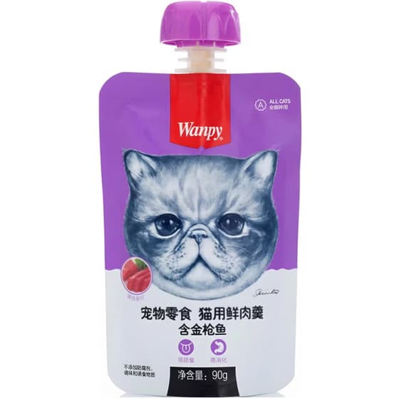 پودینگ گربه ونپی طعم مرغ و ماهی کاد وزن ۹۰ گرم . چینی نویس — تصویر ۲