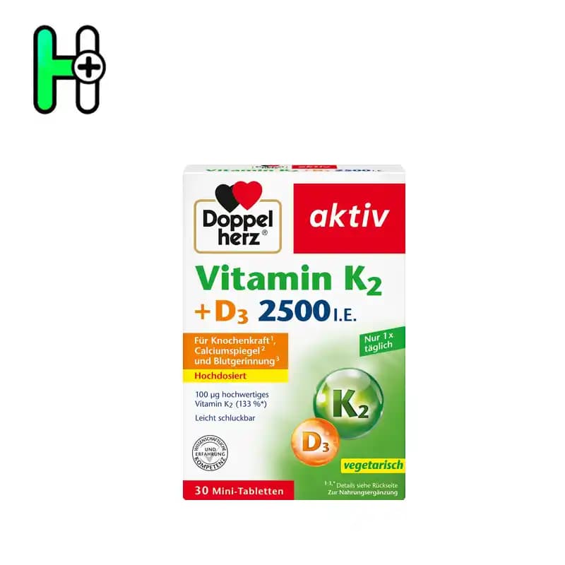 قرص مکمل ویتامین D3 + K2 داپل هرز Doppelherz — تصویر ۲