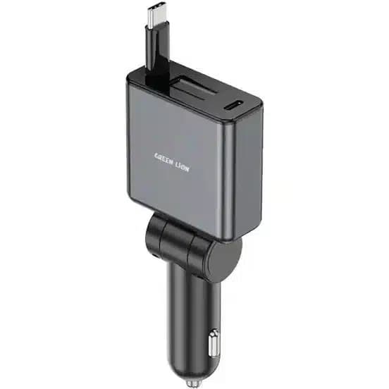 شارژر فندکی Green Lion Retractable 75W Car Charger PD 45W — تصویر ۲