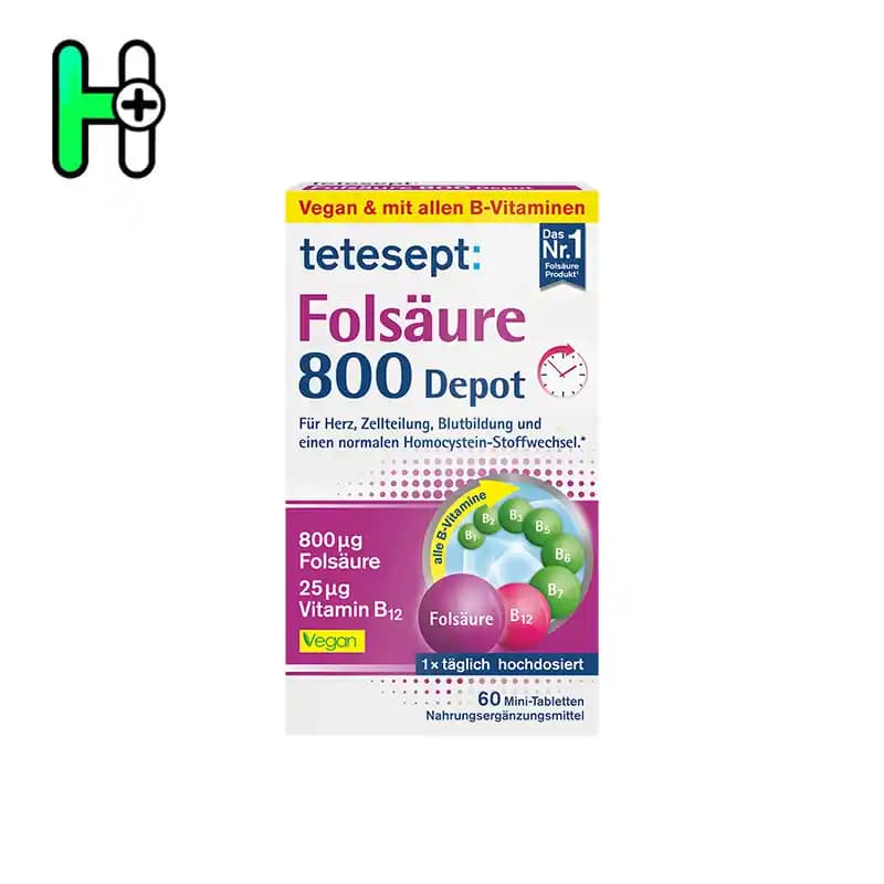 قرص اسید فولیک800 تتسپت Folsäure 800 Depot Tetesept — تصویر ۲