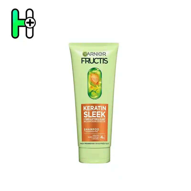 شامپو کراتین موهای وز، خشک و بدحالت اسلیک گارنیر garnier Fructis Keratin Sleek Shampoo — تصویر ۲