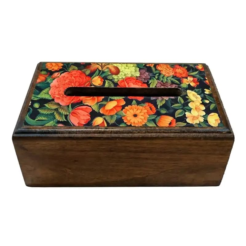 جعبه دستمال کاغذی چوبی بهار 009