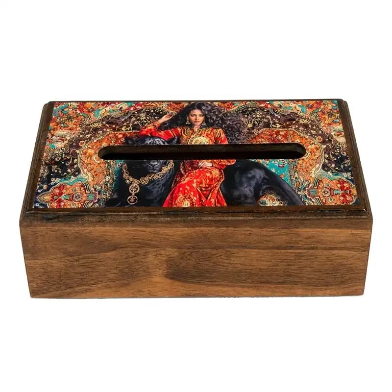 جعبه دستمال کاغذی چوبی بهار 006
