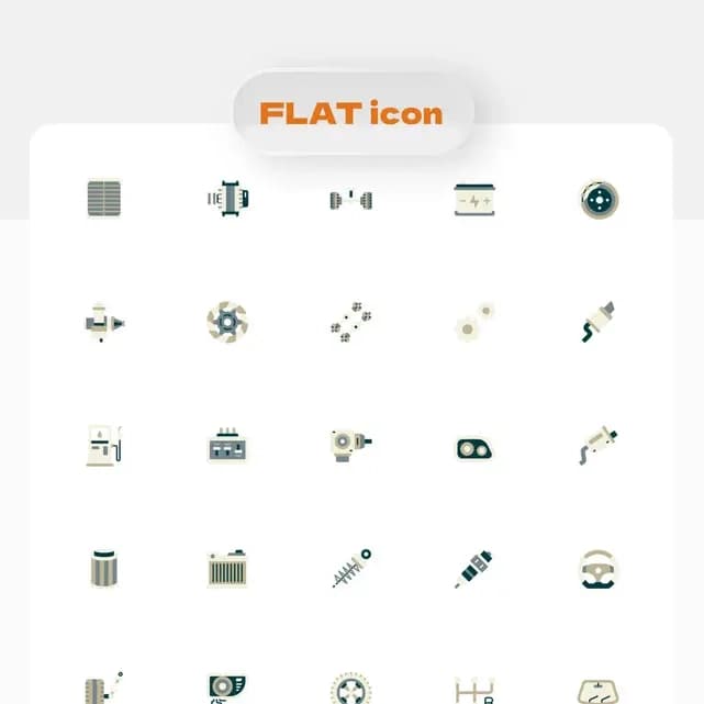 پک آیکون قطعات یدکی خودرو — تصویر ۳