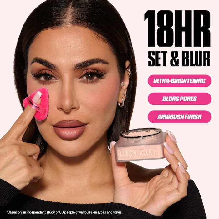 پودر فیکس مینی سایز هدی بیوتی HUDA BEAUTY Easy Bake Blurring Loose Baking & Setting Powder — تصویر ۸