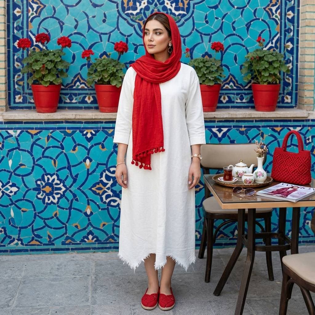 مانتو پیراهن الیزابت خنک زنانه (ضمانت اصالت) ارسال رایگان — تصویر ۸