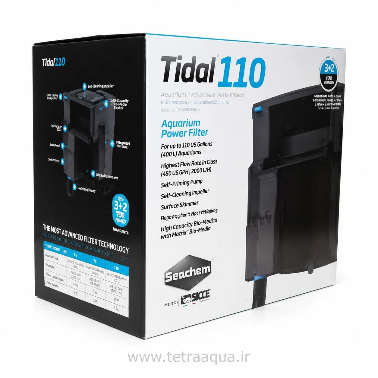 فیلتر هنگان آکواریوم سیچم Seachem Tidal110 — تصویر ۳